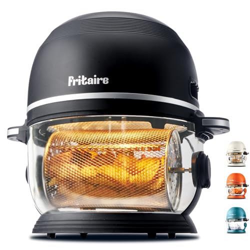 Fritaire Non-Toxic Air Fryer - Glass AirFryer 5 Quart w/ 360 Visibility, Self-Cleaning, 400F Vortex Air Fryer for Even Cooking, BPA-Free Teflon Free, 6-in-1 Functions, Rotisserie, Roast, Bake - Black | Amazon (US)