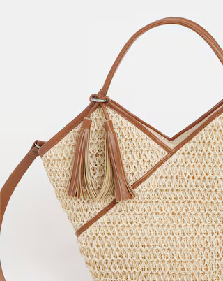 Natural Raffia Tassel Beach Tote Bag | Simply Be | Simply Be (UK)
