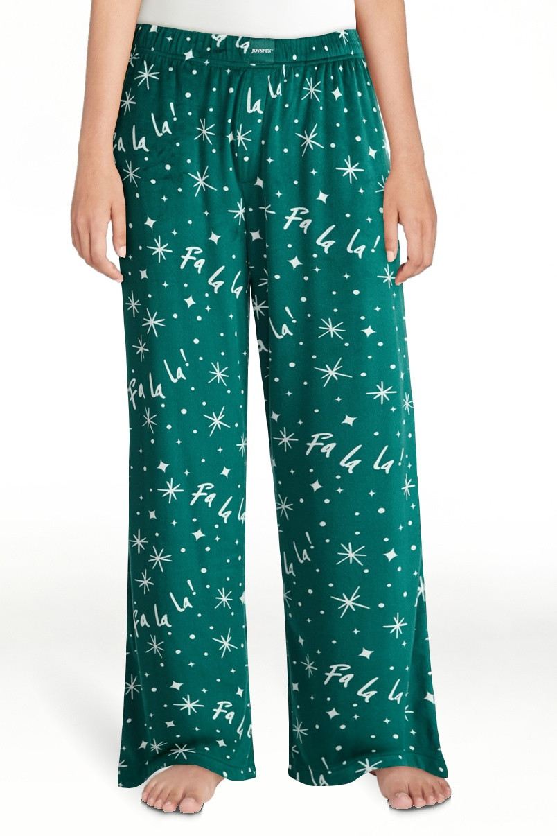 Joyspun Pantalones de Dormir de Pierna Ancha de Terciopelo para Mujer Talla XS-3X | Walmart (US)