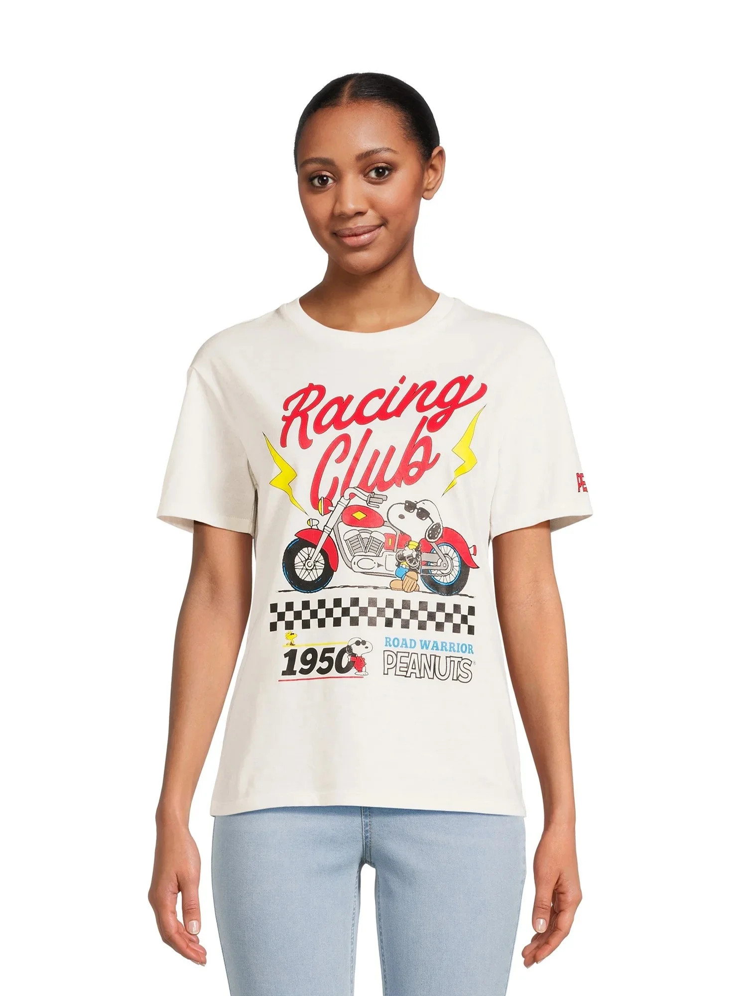 Snoopy Juniors Racing Club Graphic Tee with Short Sleeves, Size XS-3XL | Walmart (US)