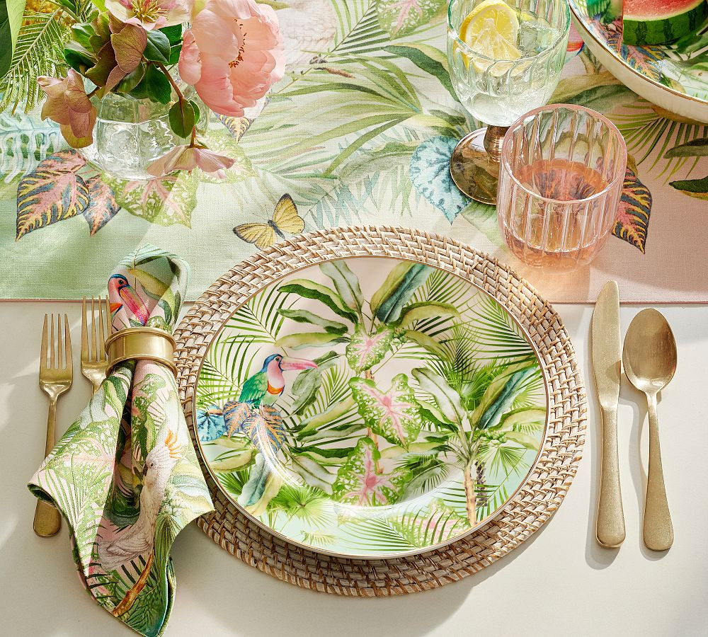 Cynthia Rowley Tropical Toucan Stoneware Dinner Plates - Set of 4 | Pottery Barn (US)