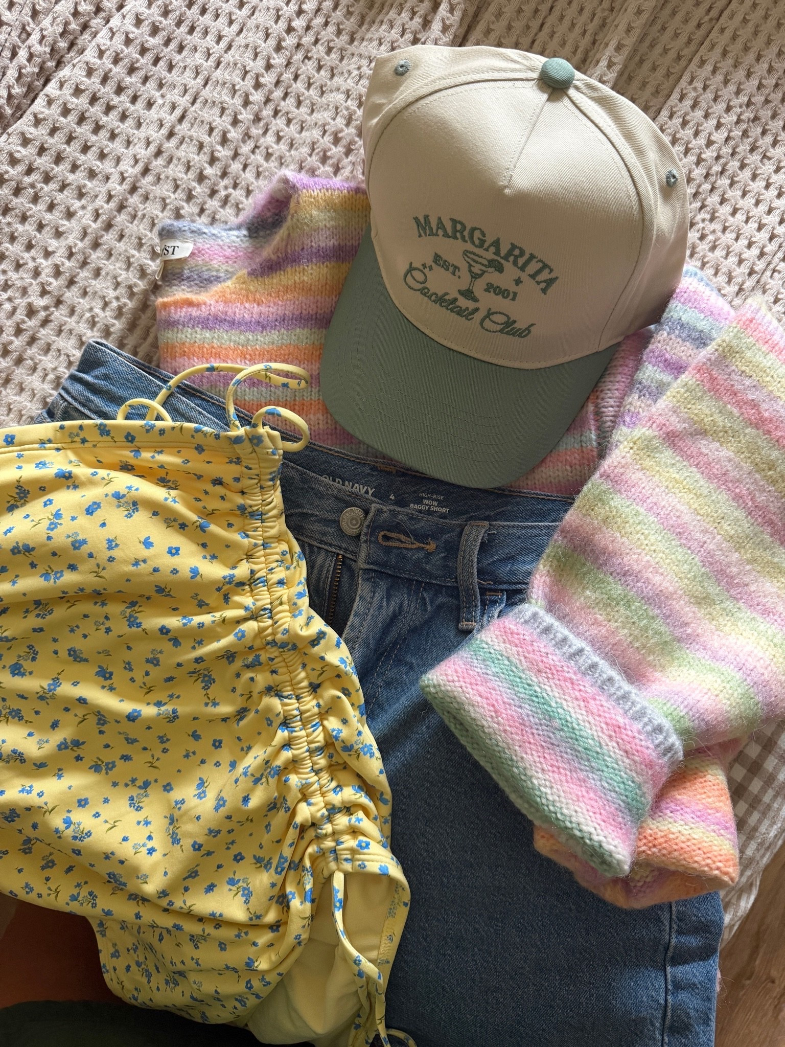 Today’s Fit Lineupppp — 06.07.26 🌞🩵💛🩷🌼🌤️😎

Medium in yellow floral swimsuit from @Target 
4 in denim shorts from Old Navy
sweater is from Lily’s in Paoli (the CUTEST pastel colors!!!!)
🧢 Margarita trucker hat is from Amazon 🩵

summer outfits, summer swimsuits, Target outfits, Target finds, Target deals, swimsuit deals, Wild Fable swimsuits, Old Navy denim, Old Navy shorts, Old Navy finds, Old Navy deals, Amazon finds, Amazon hats, trucker hats, Amazon deal, Prime Deal Days, outfit of the day, trending summer finds

#LTKootd #LTKSeasonal #LTKSaleAlert