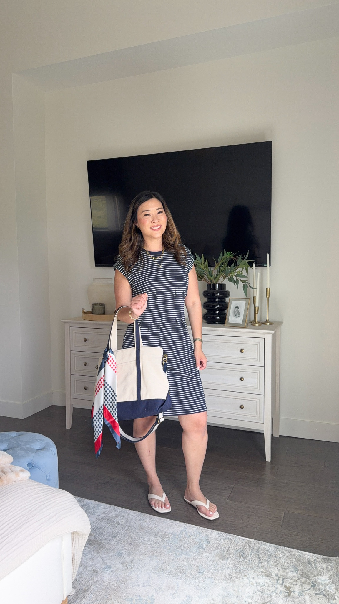 Walmart summer // red white and blue // summer dress // tote // scarf // 

Wearing small 

#LTKootd #LTKPetite