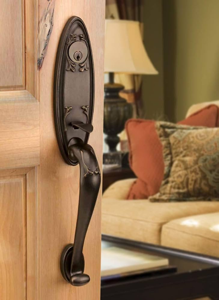 Emtek 473111 Tuscany Monolithic Single Cylinder Grip-by-Grip Keyed Entry Lost Wa, Medium Bronze | Amazon (US)