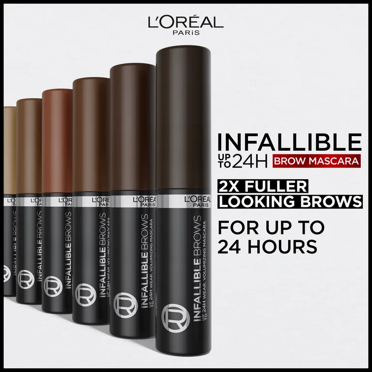 L'Oreal Paris Infallible Volumizing 24H Wear Brow Mascara, 5.0 Brunette, 0.13 fl oz | Walmart (US)