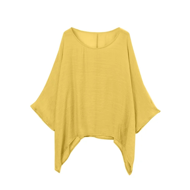 Womens Ladies Casual Loose Cotton-Linen Solid Color s Shirt Blouse | Walmart (US)