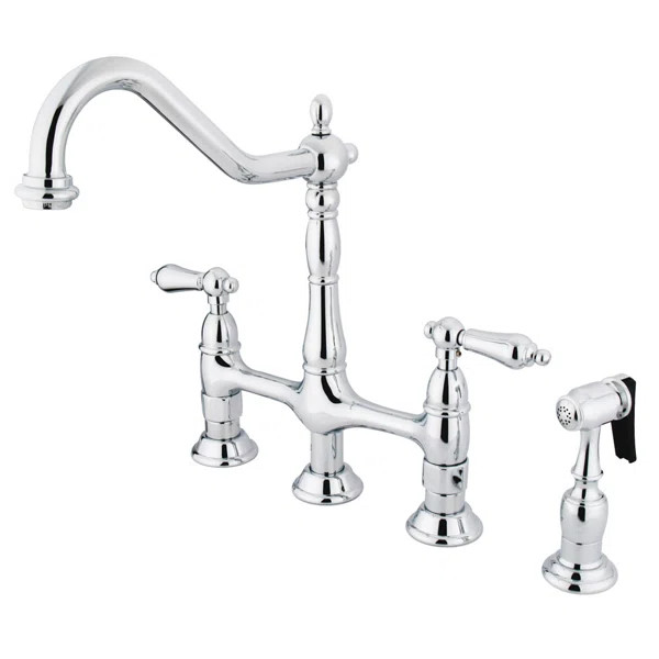 KS1271ALBS Heritage Bridge Faucet with Side Spray | Wayfair North America
