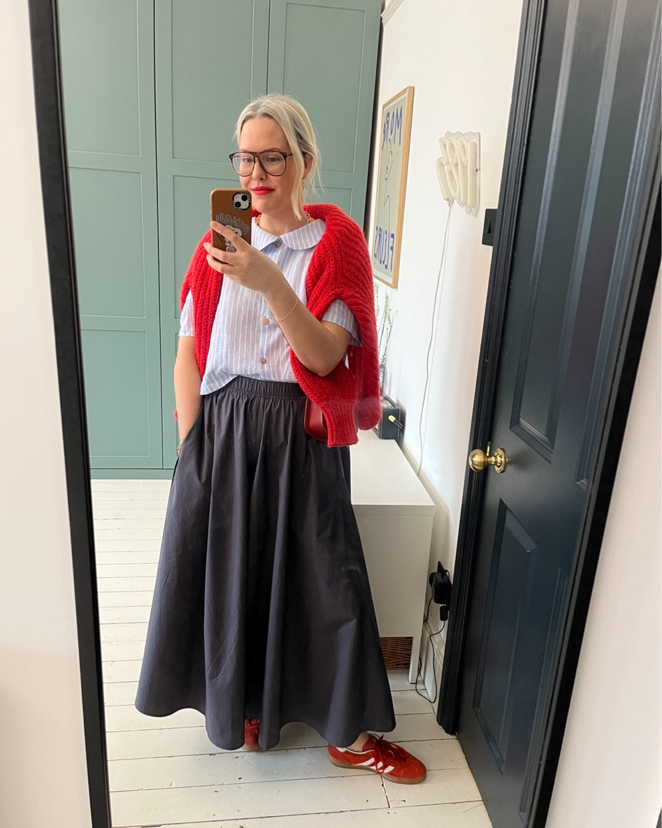 Alpaca and wool cardigan, Cotton Oversized Cropped T-Shirt, A-line poplin skort, maxi skirt, Adidas Originals Gazelle

#LTKSeasonal #LTKstyletip #LTKeurope