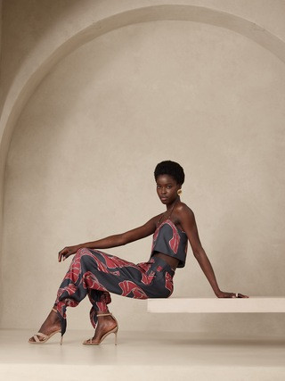 Arabella Tie-Hem Silk Pant | Banana Republic (US)