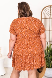 My Last Time Rust Floral Babydoll Dress FINAL SALE | Pink Lily