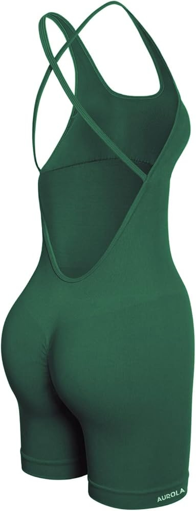 AUROLA Strapy Romper for Women Workout Yoga Gym Seamless One Piece Jumpsuit Tummy Control Padded ... | Amazon (US)