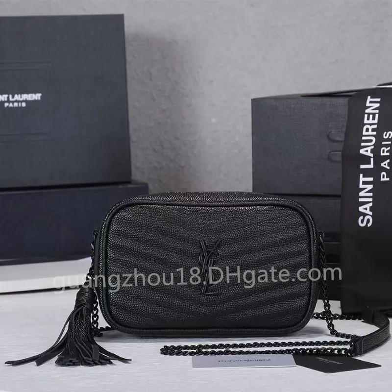 Y-SL Dupe Camera Bags Litchi Grain with Tassel Ornament Fashion Crossbody Bag for Women 18×10×5... | DHGate