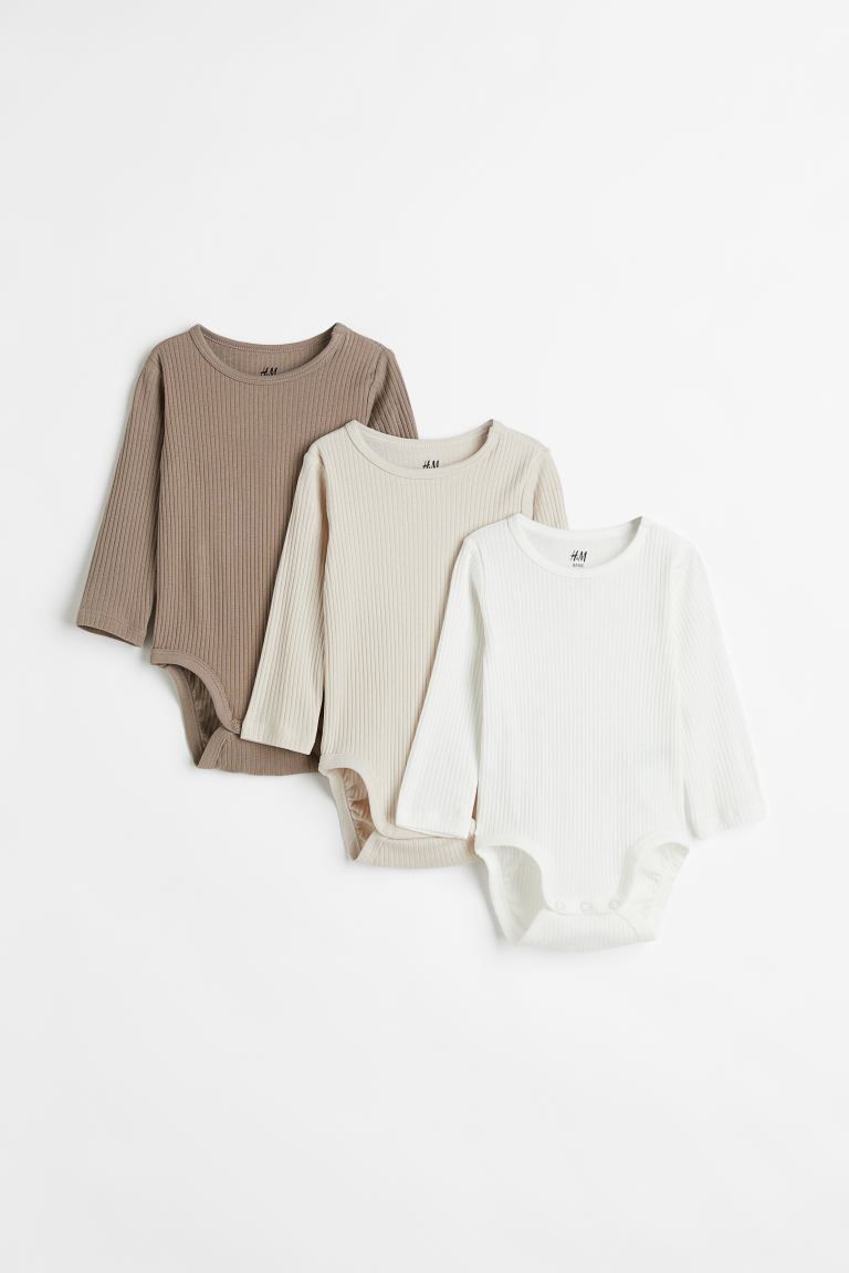 3-pack Ribbed Bodysuits | H&M (US)