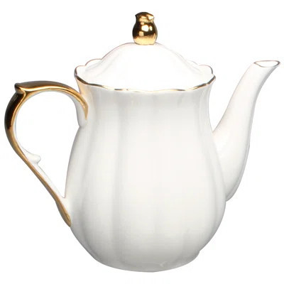 Grace's Tea Ware White Scallop 40 oz. Teapot | Wayfair North America