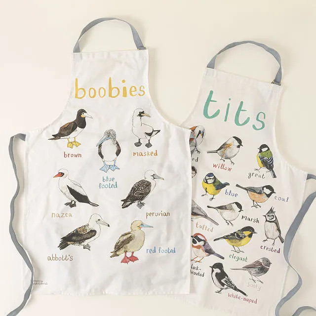 Fowl Language Apron- Tits & Boobies | UncommonGoods