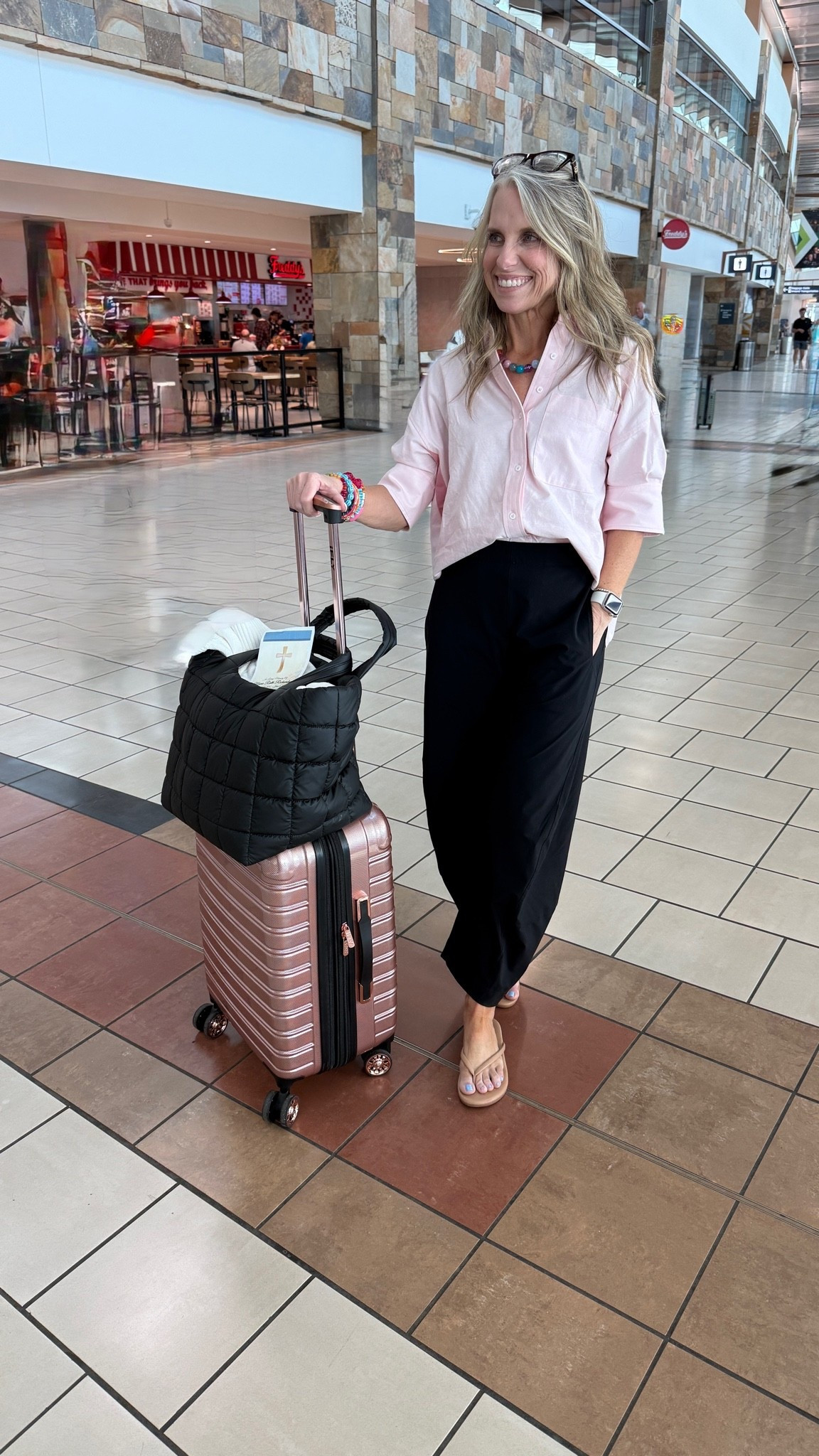 This has to be one of my favorite  (travel) looks EVER 

Size 4 pants and XS shirt

#LTKgrwm #LTKdayinmylife #LTKOver40