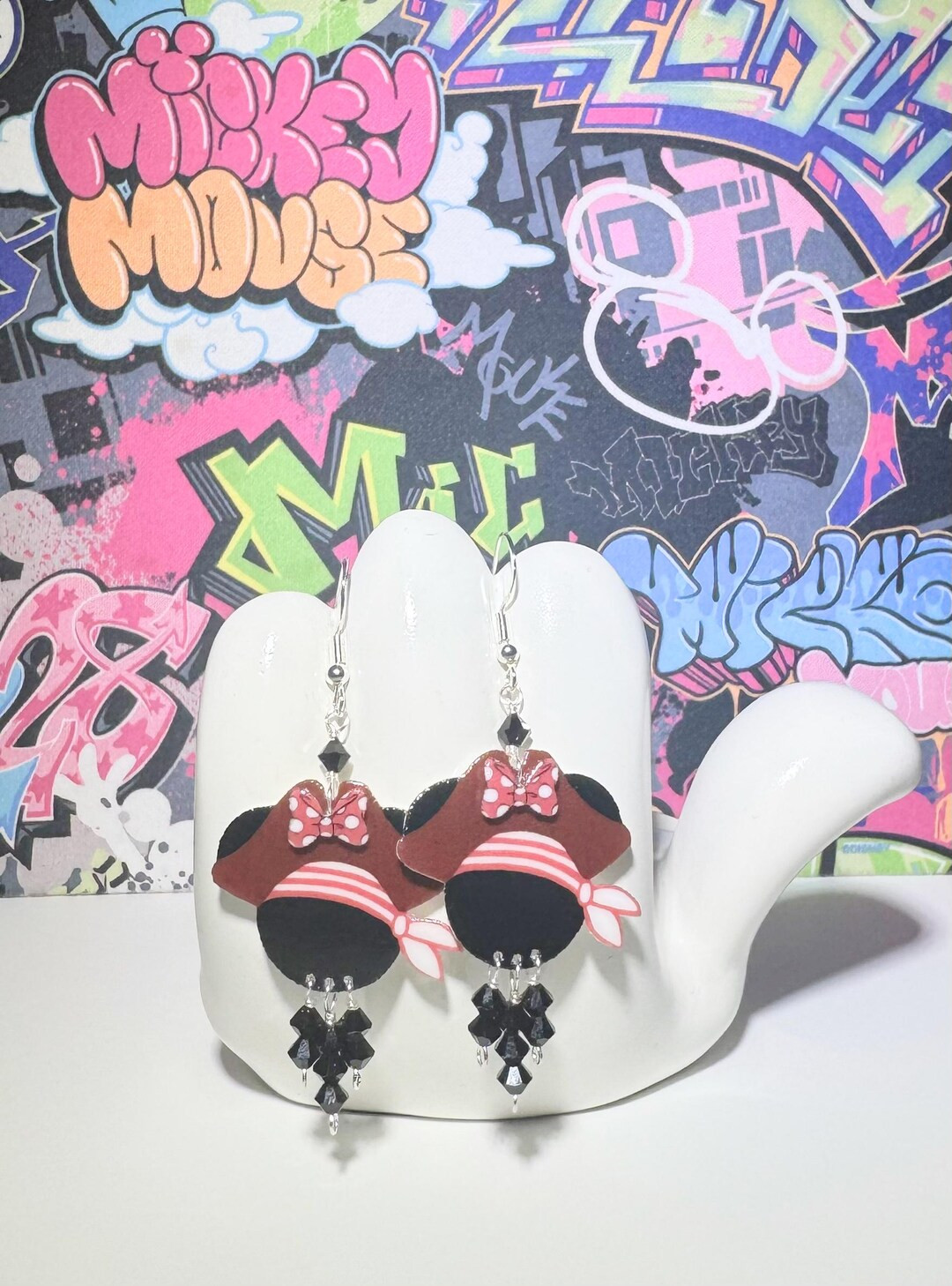 Minnie Mouse Pirate Dangle Earrings - Etsy | Etsy (US)