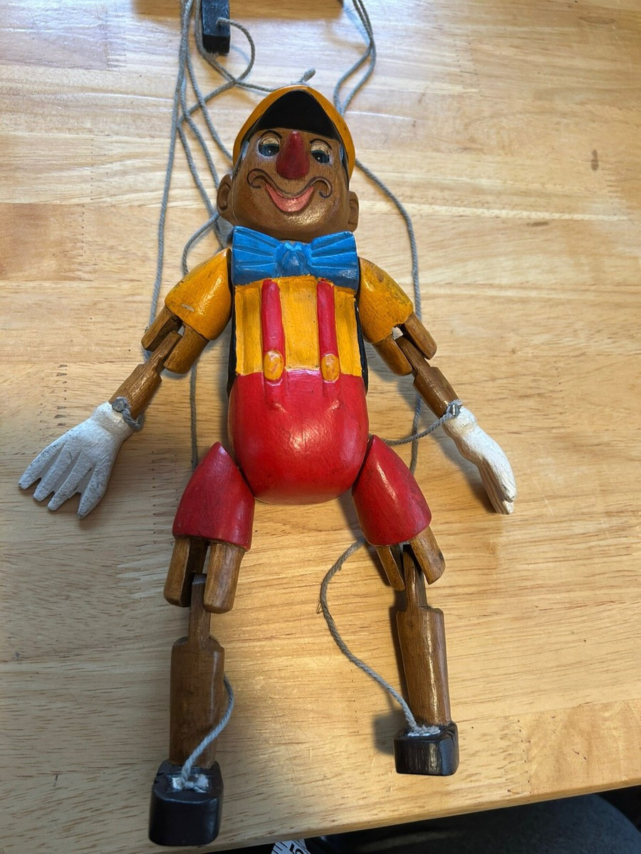 Vintage Pinocchio Marionette Puppet: Carved Hand Painted Wooded Collectible | eBay US