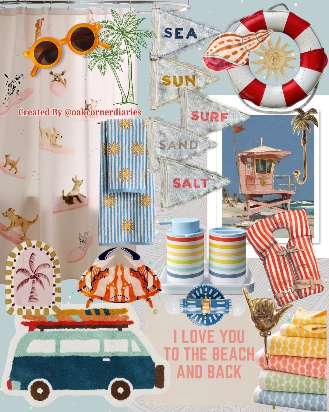 Bring beach house vibes into your bathroom with surf-inspired decor, coastal blues, sandy neutrals, playful textures, and sunshine-filled details. This relaxed theme feels like a vacation every single day. 🏄‍♂️🐚 #LTKHome #BeachDecor #CoastalHome #KidsBathroom #BathroomDesign #HomeInspiration #SurfStyle #InteriorInspo

#LTKHome