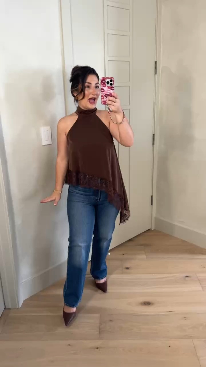 Date night outfit!! 
Asymmetrical tank with lace detail size small, Jeans size 27 

5'0" 140lbs
Petite friendly


#LTKSaleAlert #LTKootd #LTKPetite