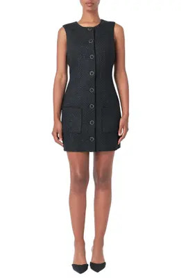 Endless Rose Sleeveless Tweed Minidress in Ivory at Nordstrom, Size Large | Nordstrom