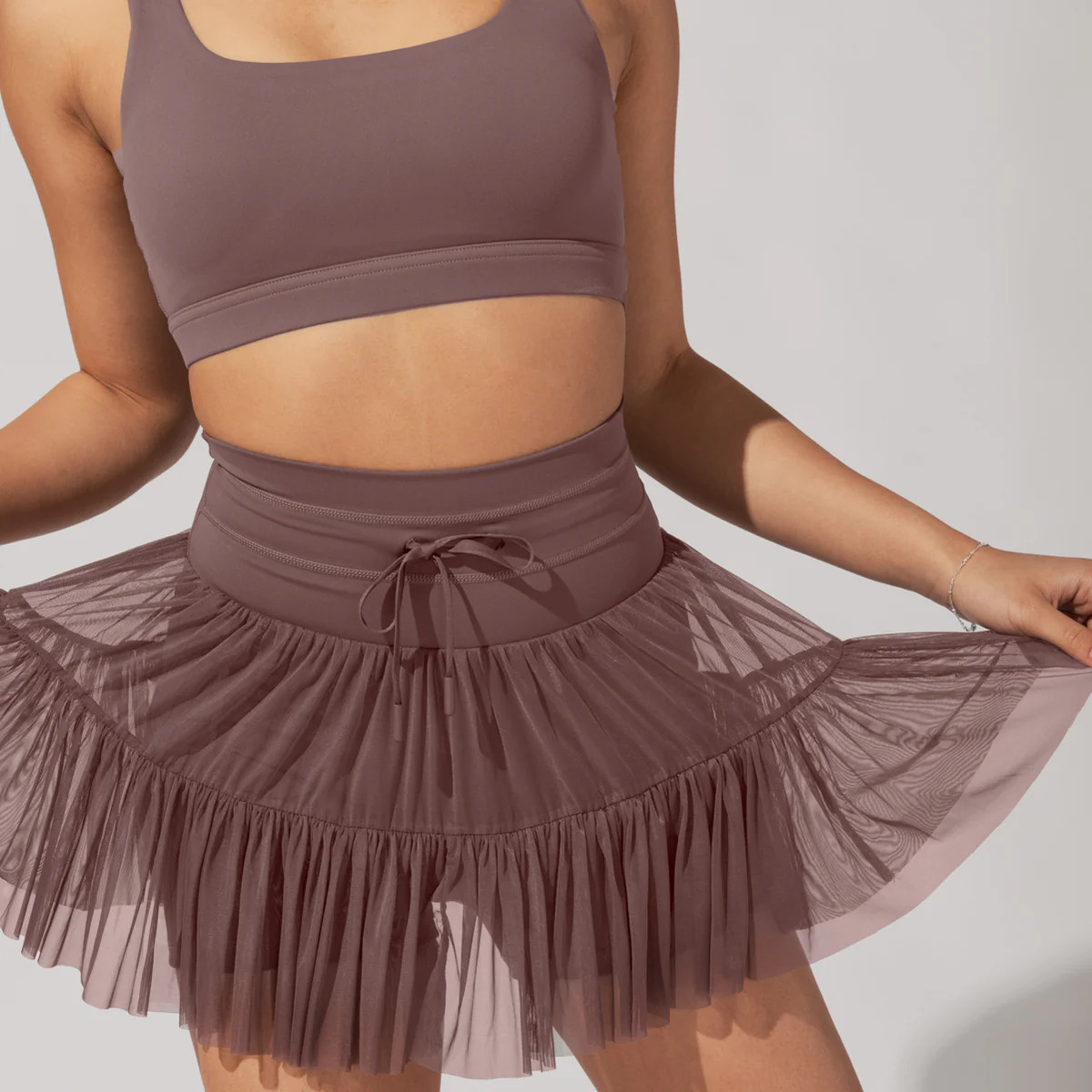 Pirouette Skort - Peppercorn | POPFLEX