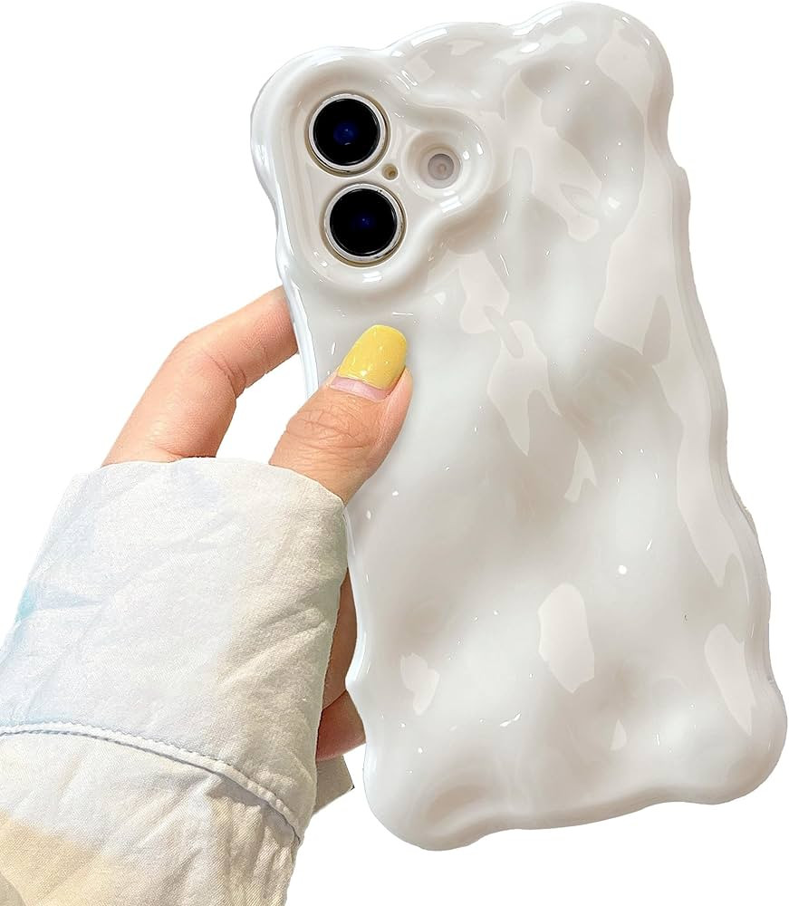 XIZYO for iPhone 16 Case 6.1 Inch Cute Wave Pattern Aesthetic Phone Case 3D Curly Wavy Shape Plat... | Amazon (US)