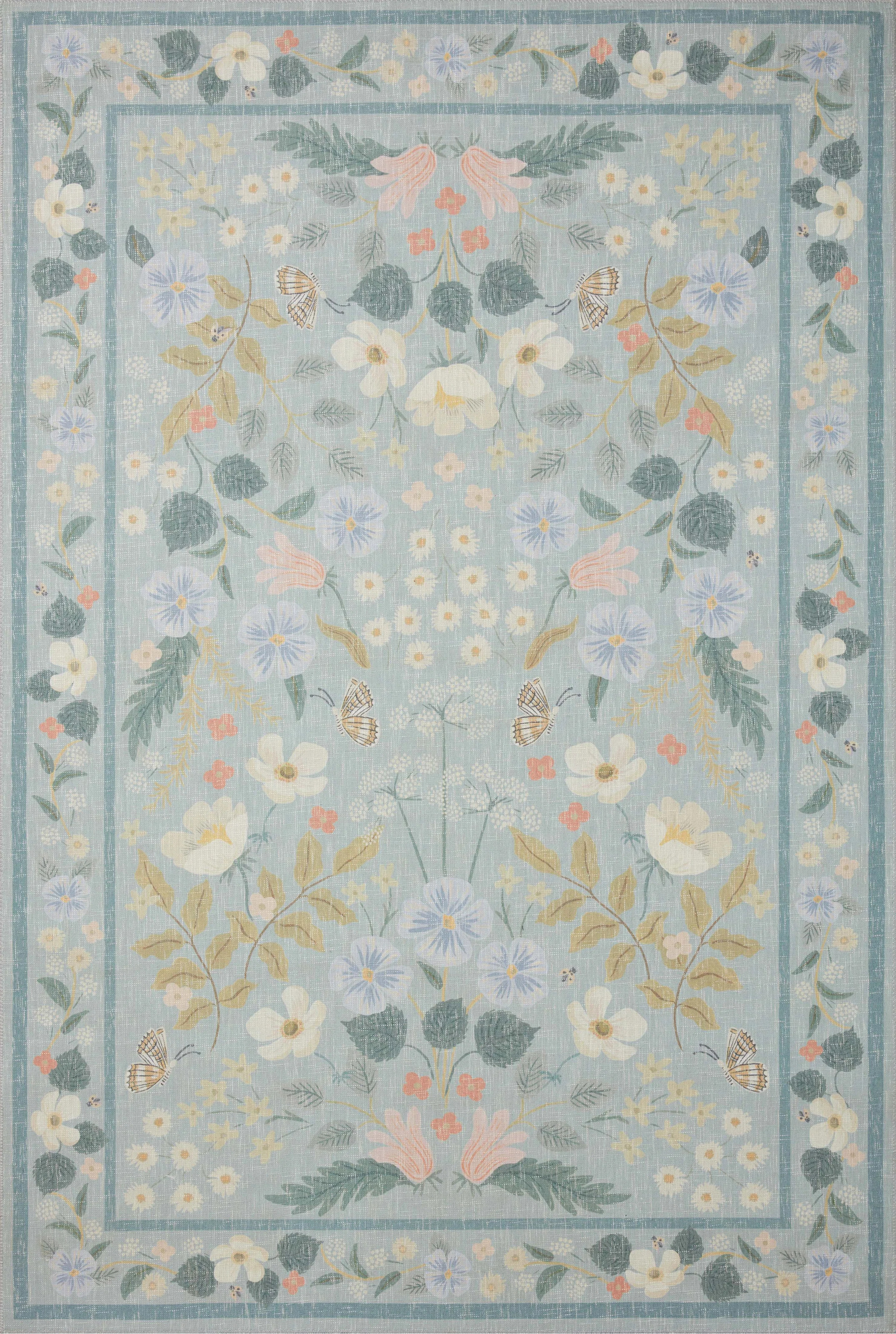 Rifle Paper Co. x Loloi Floral Willow Sky Area Rug | Wayfair North America