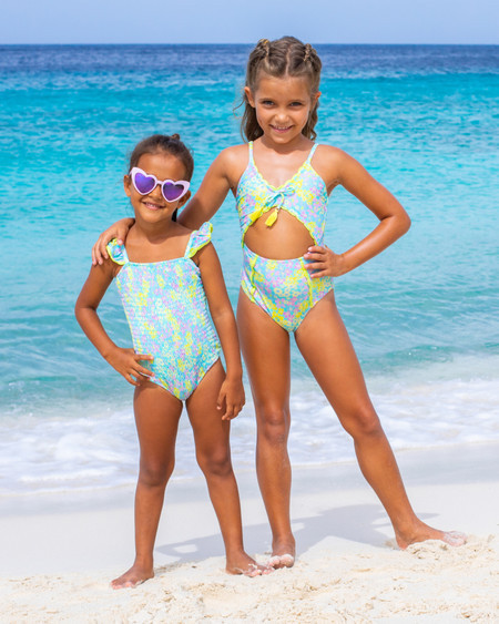 Crochet Floral Girls One Piece Swimsuit 4-14 | Shade Critters