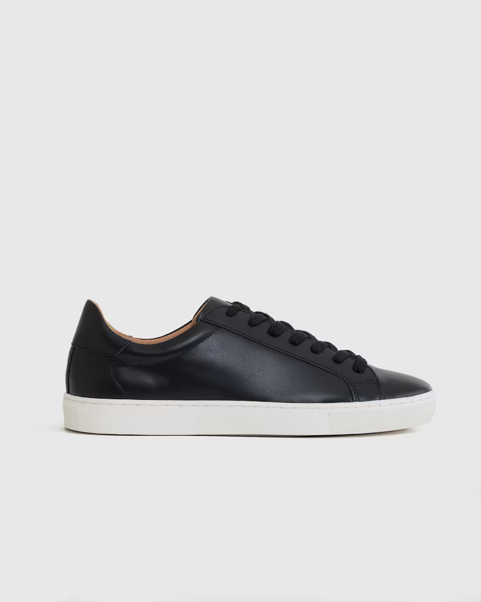 100% Leather Everyday Sneaker in Black | Quince