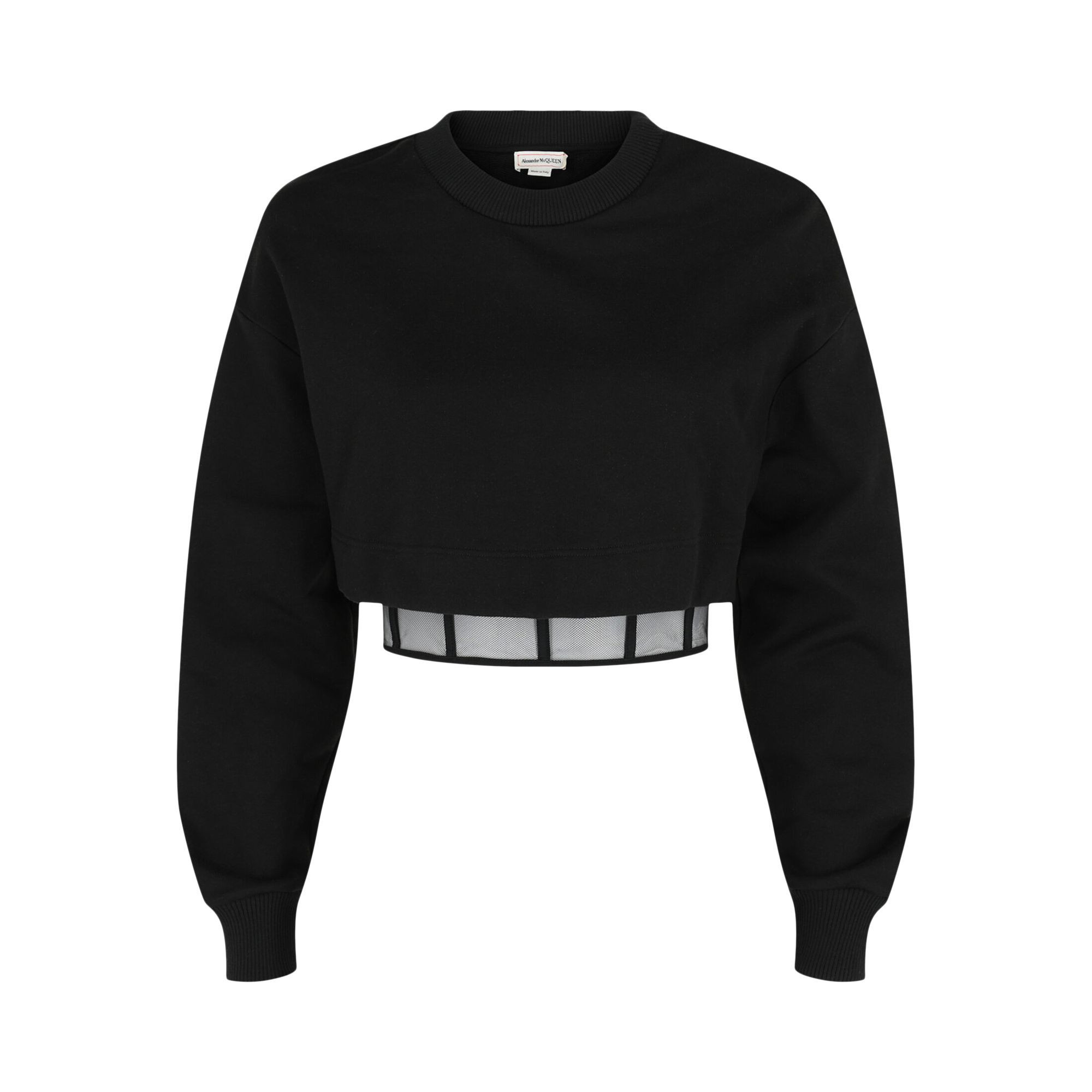 Alexander McQueen Layered Cropped Sweatshirt 'Black' | Women's Size 36 | GOAT
