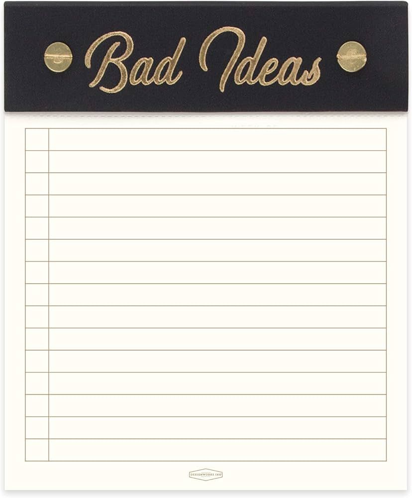 DesignWorks Ink 5" x 6" Post Bound Bad Ideas Black To Do List Notepad - Aesthetic Desk Accessorie... | Amazon (US)