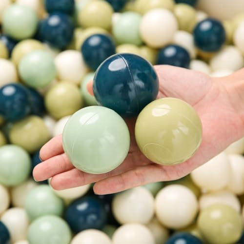 TRENDPLAY 2.2 Inch Ball Pit Balls - 100 Count, Crush-Proof Plastic Toy Balls for Kids' Ball Pit, Green Balls for Ball Pit Cream Colors | Amazon (US)
