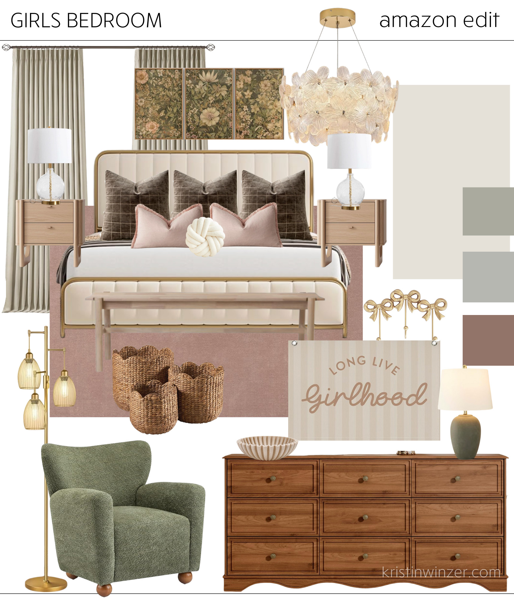 Dreamy Blush Girl's Bedroom finds from Amazon!  

 #LTKHome