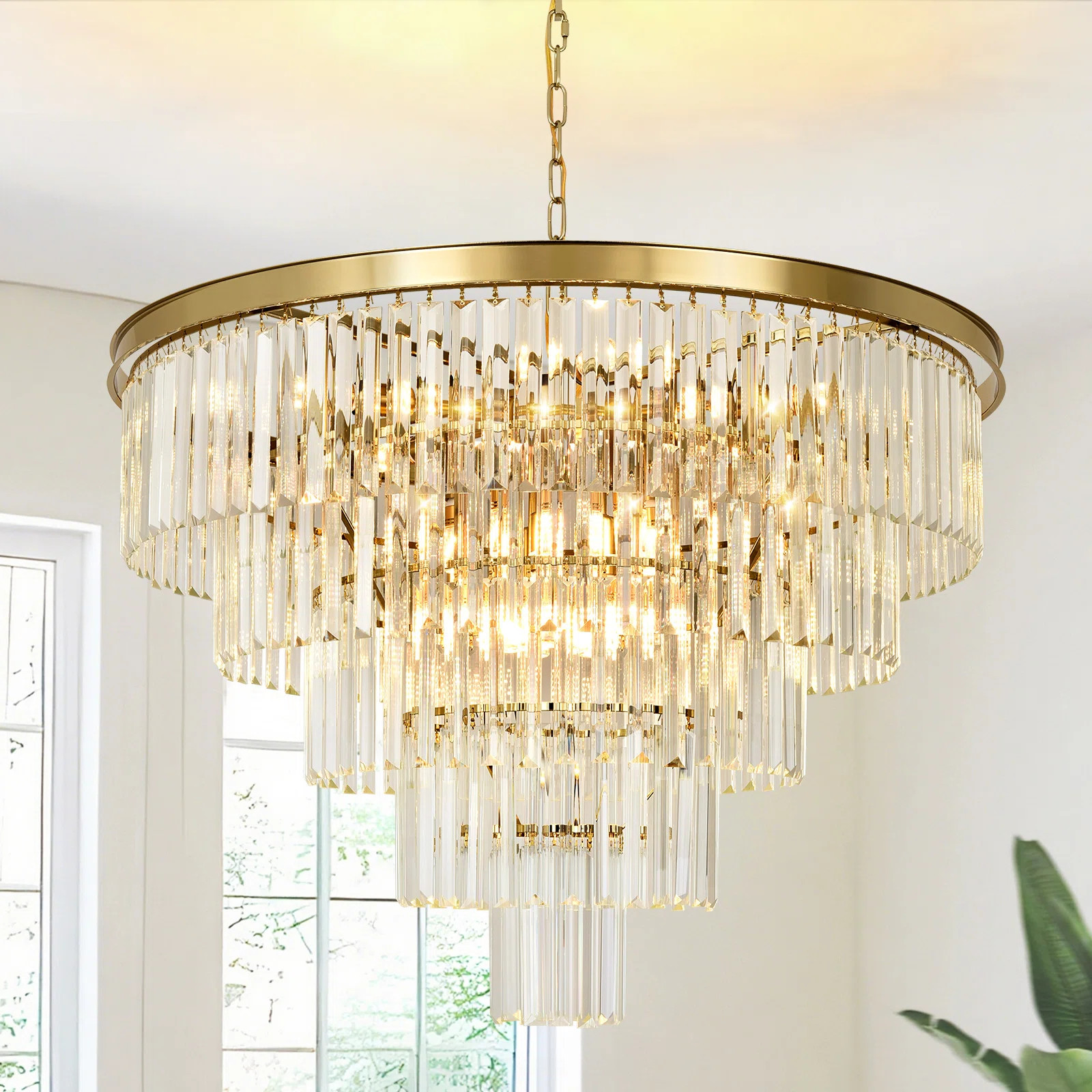 Makinlee Dimmable Crystal Tiered Chandelier | Wayfair North America