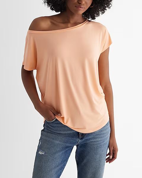 Relaxed Off The Shoulder Short Sleeve London Tee | Express