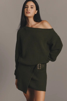 By Anthropologie Belted Mini Sweater Dress | Anthropologie (US)