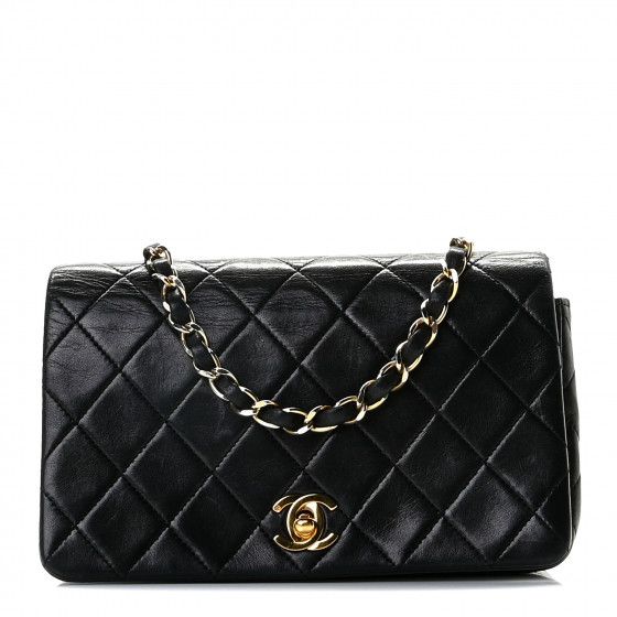 CHANEL Lambskin Quilted Mini Flap Black | Fashionphile