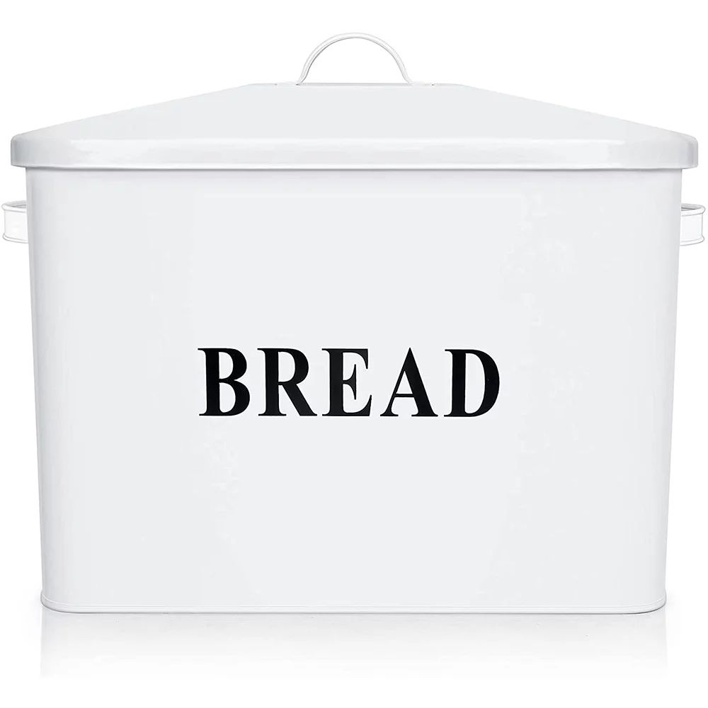Bread Box for Kitchen Countertop, VeSteel White Metal Bread Bin Holder for Modern Farmhouse Decor... | Walmart (US)