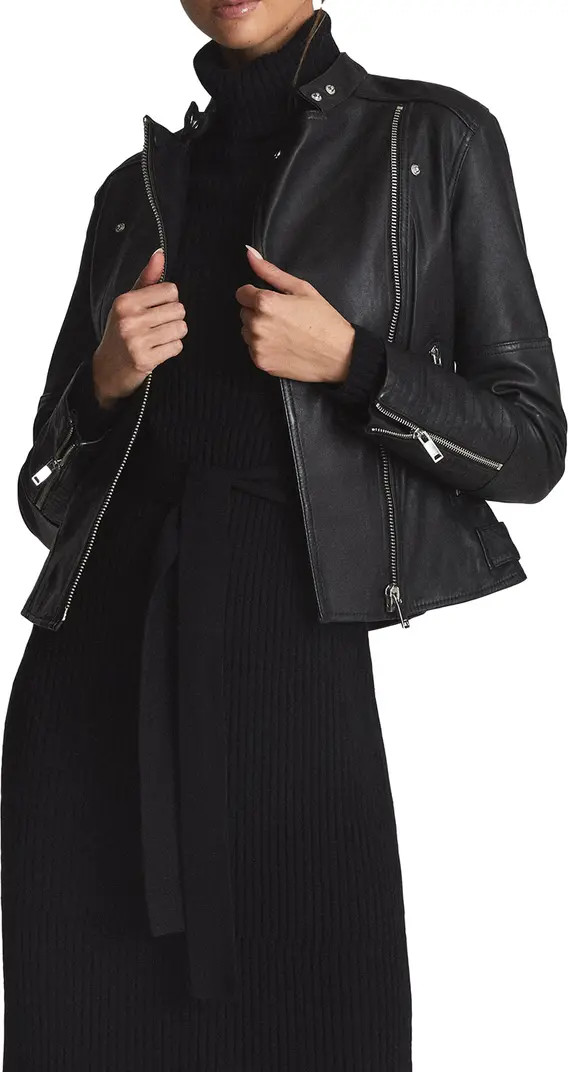 Reiss Tallis Leather Biker Jacket | Nordstrom | Nordstrom