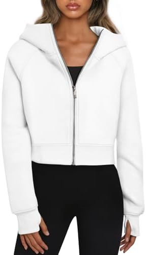 Trendy Queen Womens Zip Up Hoodies Jackets Cropped Sweatshirts Fleece Fall Outfits Casual Comfy Y... | Amazon (US)