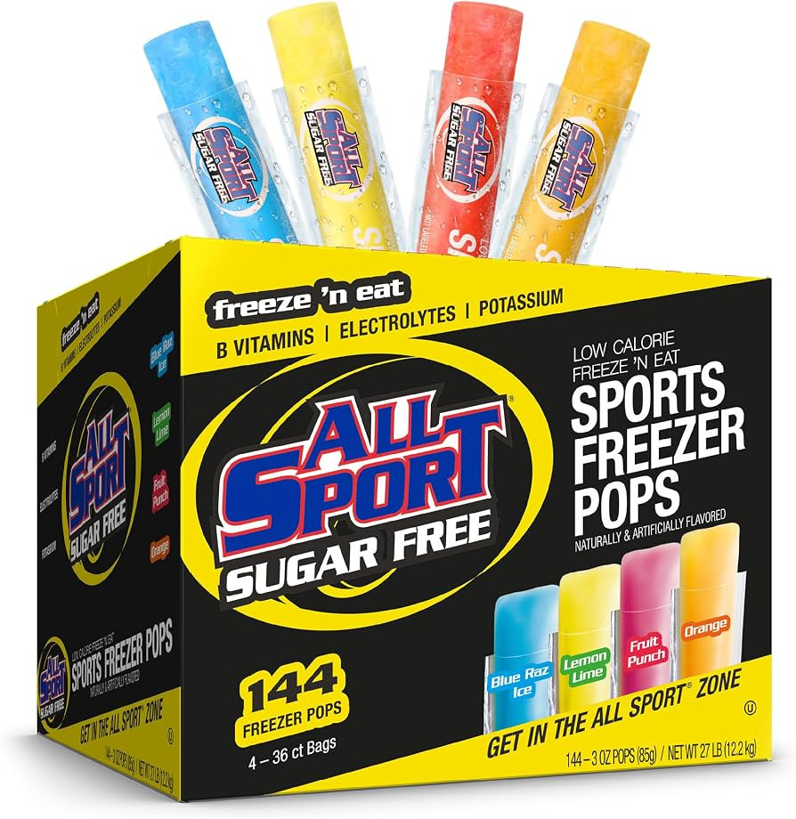 All Sport Sugar Free Electrolyte Freezer Pops, Variety Pack, 144 Count | Amazon (US)