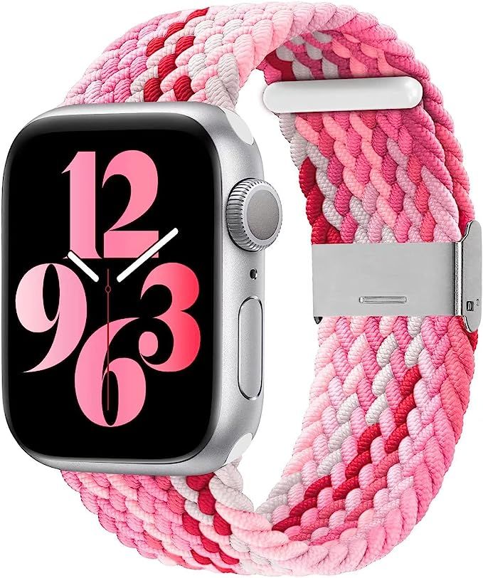 Bandiction Stretchy Braided Solo Loop Bands Compatible with Apple Watch Band 44mm 40mm 38mm 42mm ... | Amazon (US)