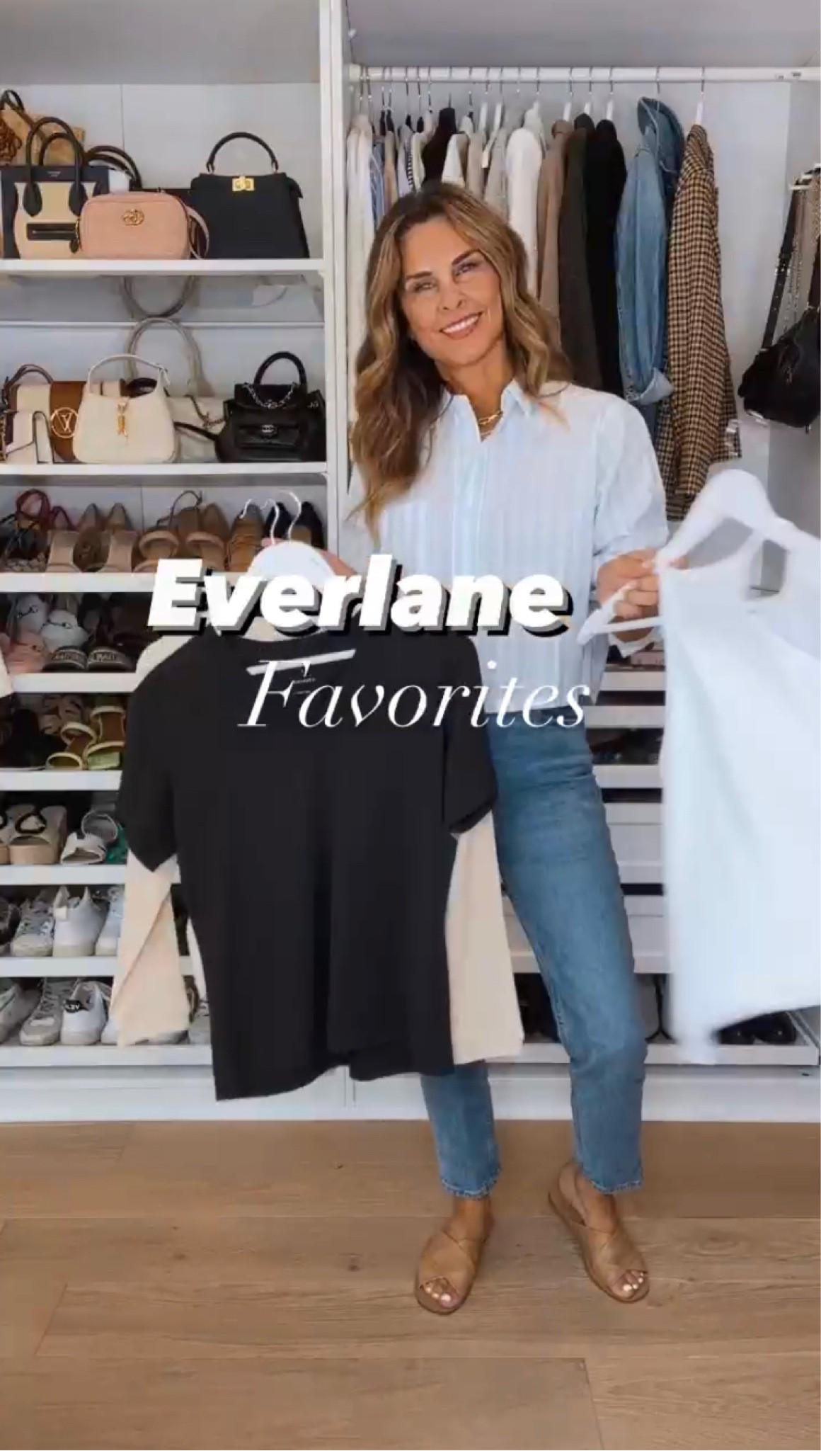 EVERLANE favorites 
White tank SZ S
Black tee SZ S
Waffle Henley SZ S
Cropped button up SZ S
Perfect denim I love! TTS
Comfy leather sandals TTS

#LTKworkwear #LTKstyletip #LTKunder100