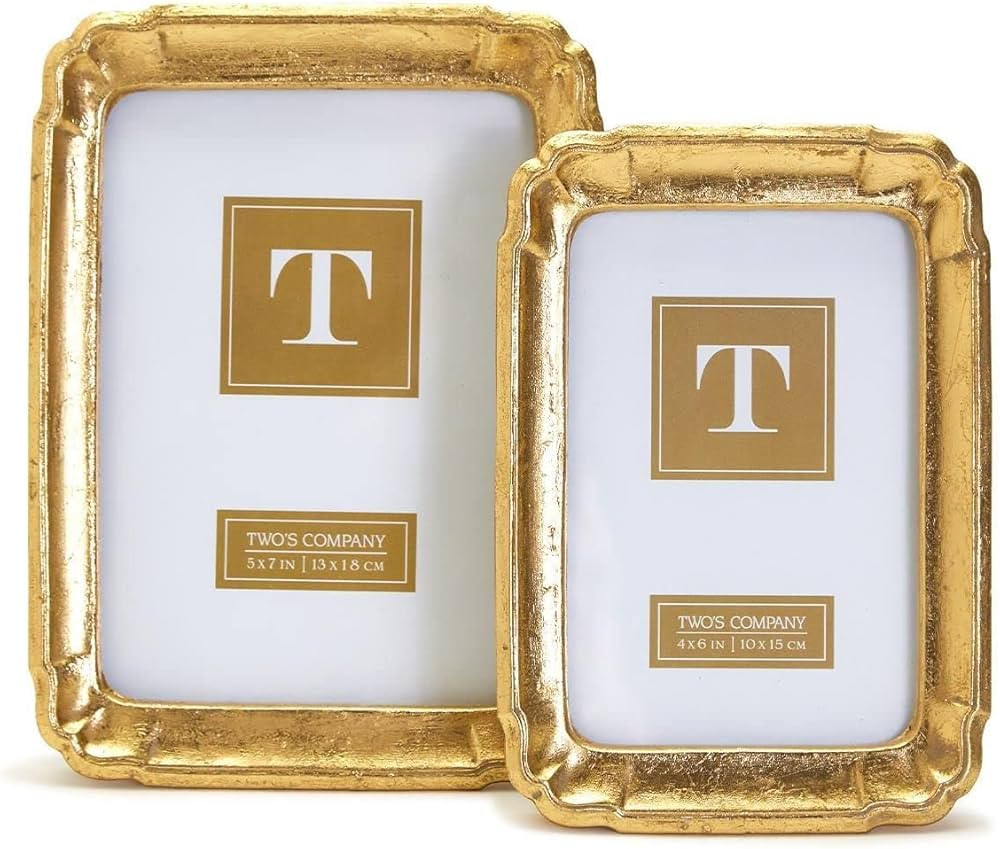 Two's Company Set Of 2 Gold Leaf Photo Frames | Amazon (US)