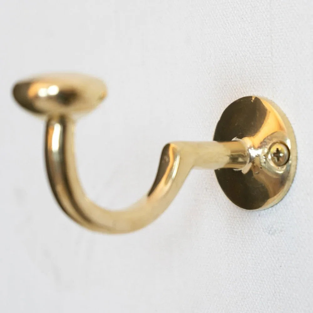 Handmade Unlacquered Solid Brass Wall Hooks 4 Inches Two Pieces Antique Decorative Clothes Hooks | Wayfair North America
