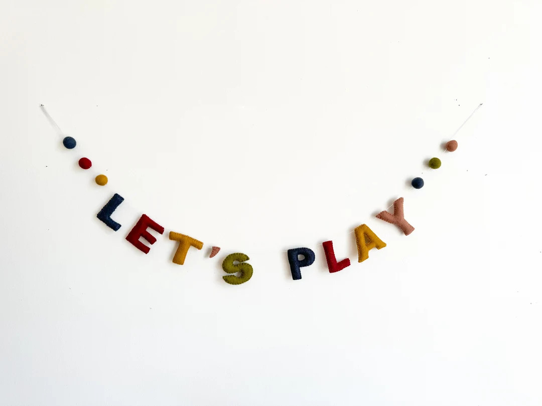 Lets Play Sign Playroom Wall Decor Alphabet - Etsy | Etsy (US)