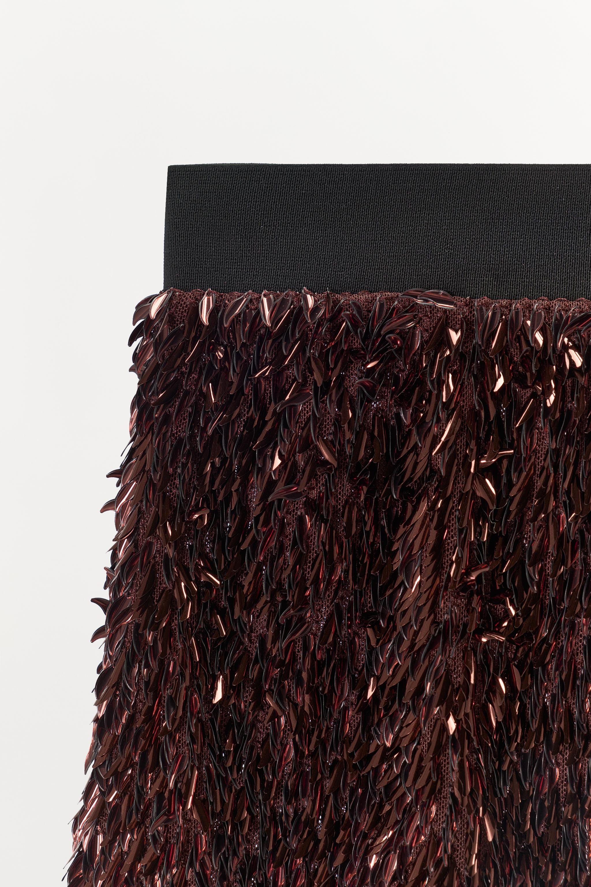 CONTRAST WAISTBAND SEQUIN SHORTS | Zara US