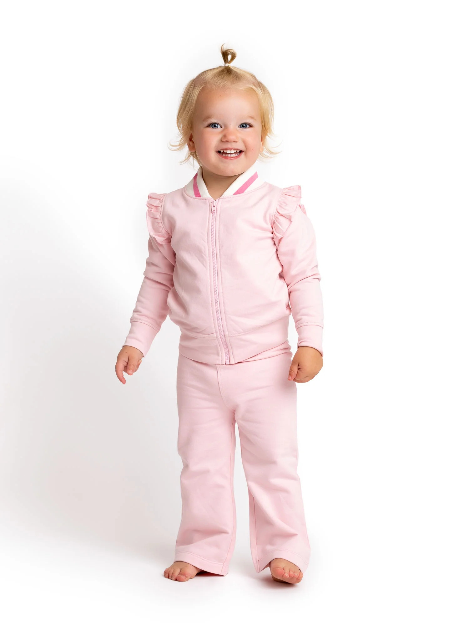 Paris Hilton x Monica + Andy Organic Cotton Baby Ruffle Sleeve Tracksuit, Sizes 0/3 Months-5T | Walmart (US)
