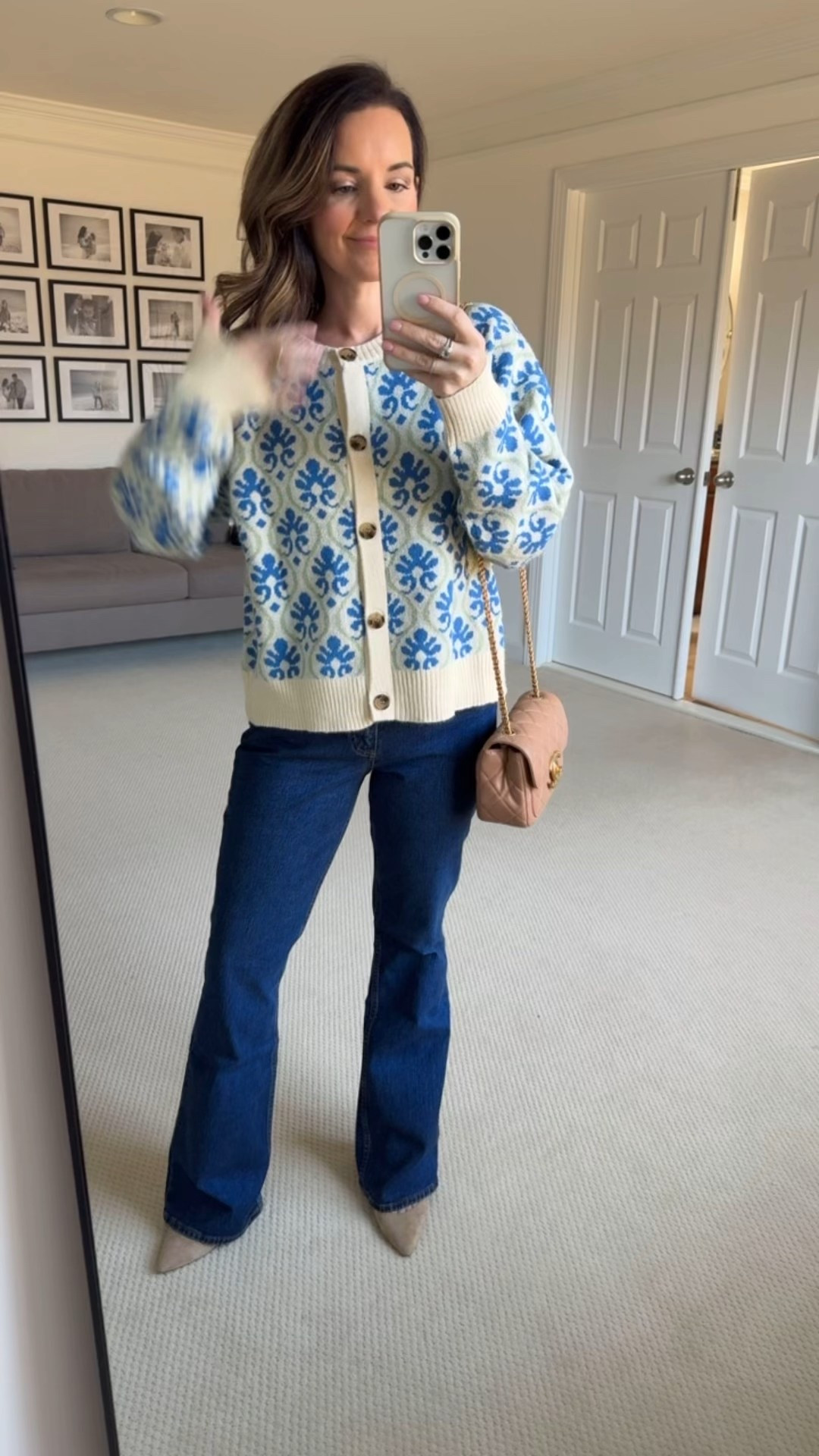 Small in sweater - anthro look for less
26 regular in jeans (wish I got short)